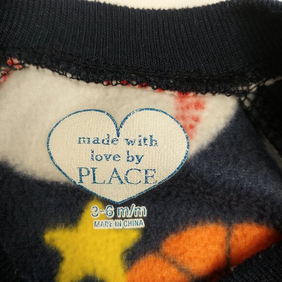 The Children's Place Ball Game Sports Pajama Fleece Footie 3-6 Months - Picture 11 of 11